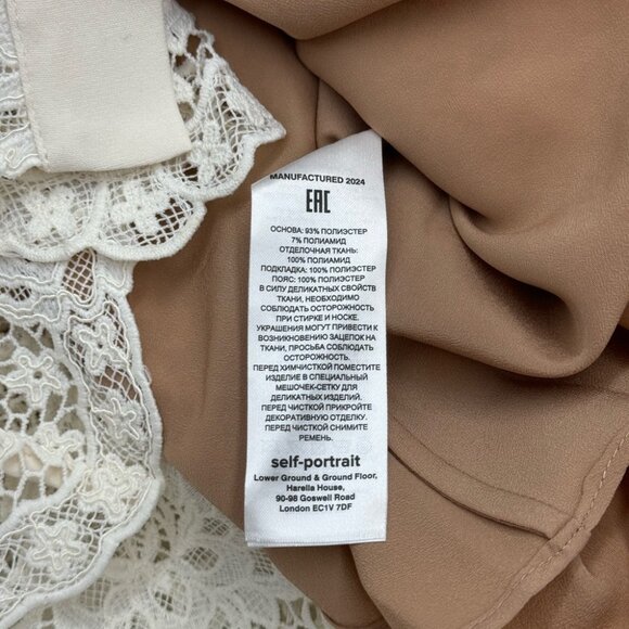 🆕 SELF-PORTRAIT 🧿 BNWOT Cream Lace Diamante Bow Midi Dress, Sz US 2 / UK 6 - Picture 14 of 16